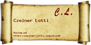 Czeiner Lotti névjegykártya